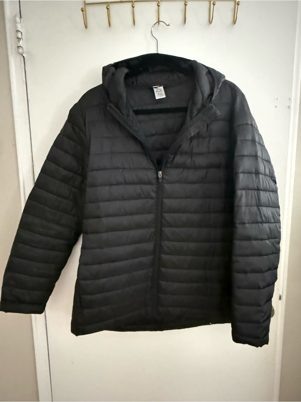 RBX Men's Black Quilted Hooded Puffer Jacket